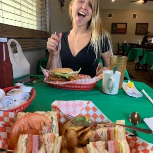 Club sandwich, Fried chicken sandwich &amp; one happy birthday girl!!