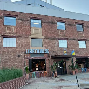 the front of a brick building