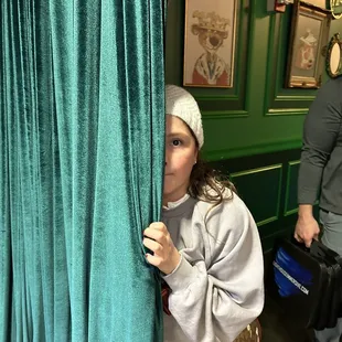 The green room. Villains all over the walls