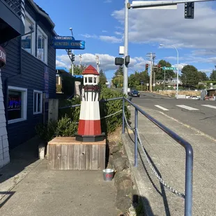 Front door mini lighthouse