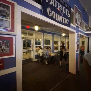 the entrance to the restaurant