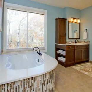 Bathroom tile and lighting renovation