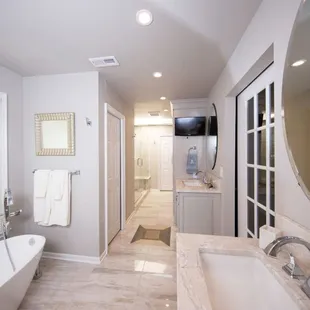 Stand alone tub - custom master bathroom remodel
