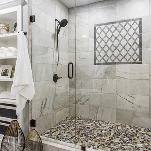 Bathroom remodel - custom tile walk-in shower