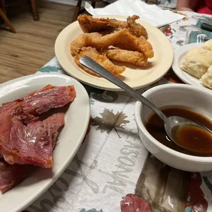 Ham, chicken, catfish, biscuits, red-eye gravy