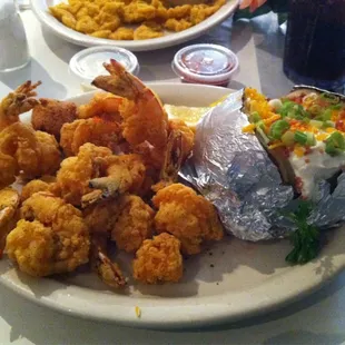 Fried shrimp platter