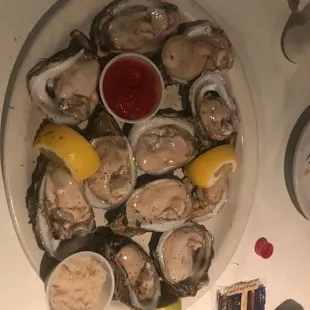 Just the right size raw oysters.
