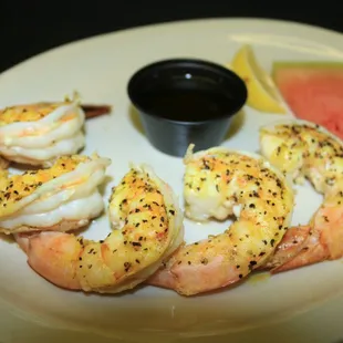 shrimp and watermelon with dipping sauce