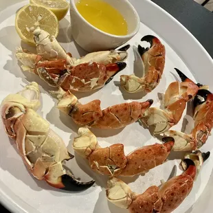 crab legs and lemon