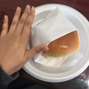 Size of the fish sandwich