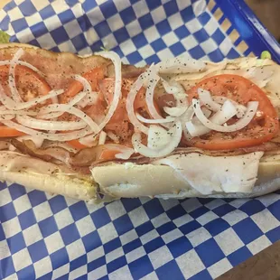 Turkey bacon provolone sub