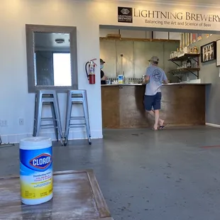 a man standing at the counter