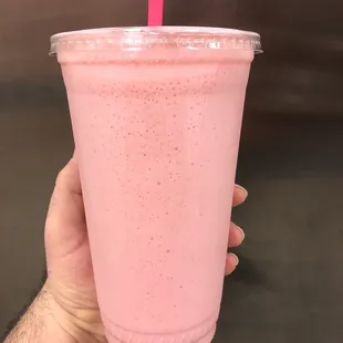 Strawberry Banana Smoothie with Protein and Amino Acids Made from Real Fruits! Absolutely Delicious!