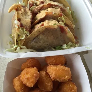 Tacos and corn nuggets!!