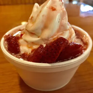 strawberries and ice cream