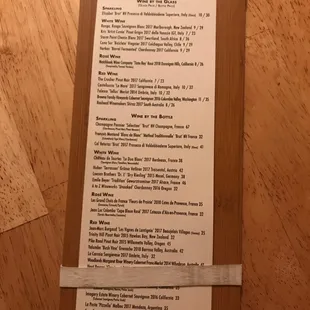 Wine list