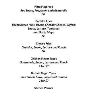 Bar Menu