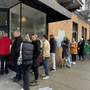 Major line in the rain for Best Italian focaccia ever