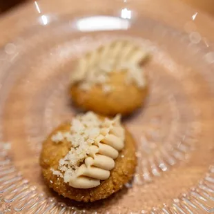 Macadamia Nut Cookie w/ white chocolate ganache (part of 11 course &quot;Let Us Cook For You&quot; $85/ea)