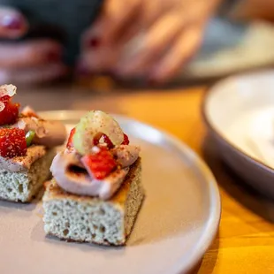 Duck Liver Mousse on Banana Bread (part of 11 course &quot;Let Us Cook For You&quot; $85/ea)