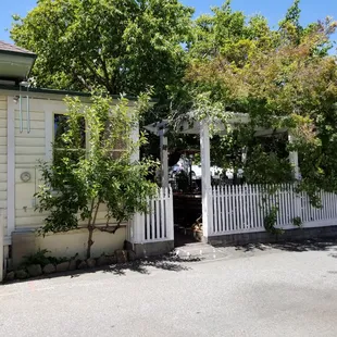The outside, streetside entrance