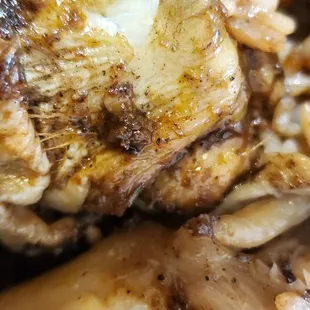 Hair on the chicken that means again poor cleaning methods. I removed all the skin.