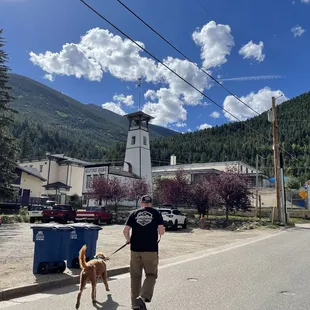 Parking and restrooms across from the cafe