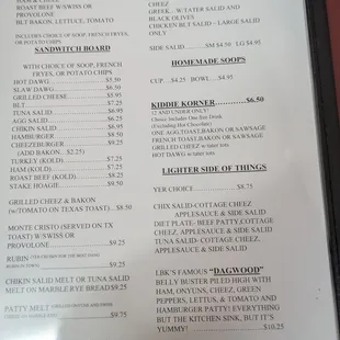 menu