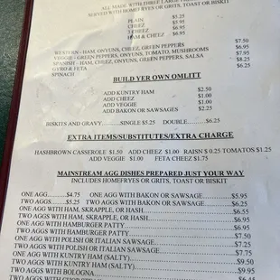 a menu for a restaurant