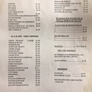 menu