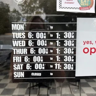 a menu for a fast food restaurant