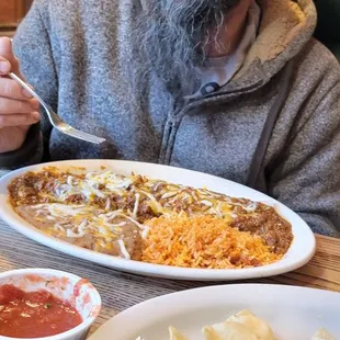 Spicy pork burrito