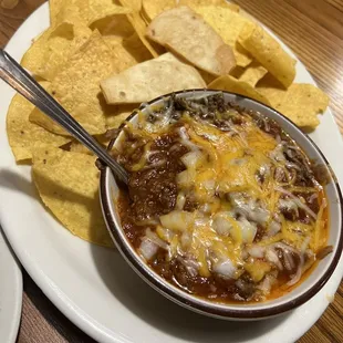 Chips and House Beef n Bean Dip