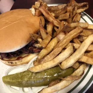 Brisket sandwich with fries