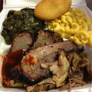 Brisket, Mac &amp; Cheese, Greens