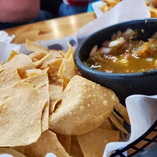 We had already started to dig into the salsa but the appetizer was good