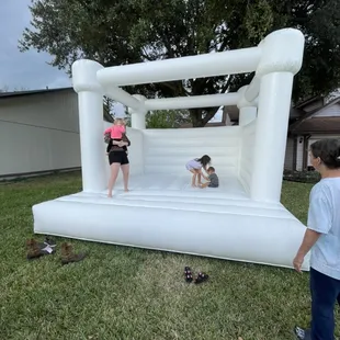 13x13 white bounce house for the older kids, even adults!