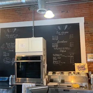  kitchen with a chalkboard on the wall
