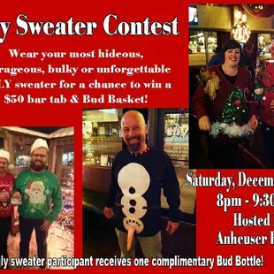 Ugly sweater contest Dec. 3, 2016!