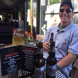 Having a quick beer with my friend Danny