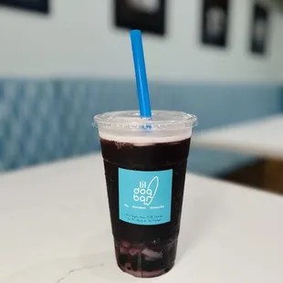 Lychee blueberry fruit tea w/ lychee jelly &amp; wild blueberries