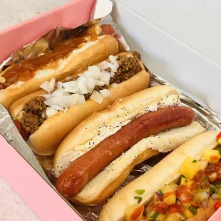 a box of hot dogs
