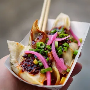 Veg Dumplings with Chili Crunch