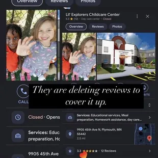 They delete the negative reviews from Google.