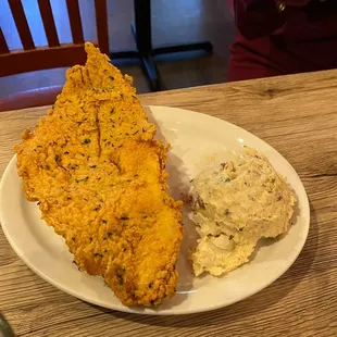 Catfish and potato salad