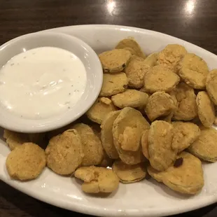 Fried pickles with ranch, so so so good. A weekly craving.
