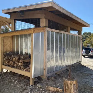 The smoker next to the restaurant