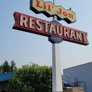 Restaurant sign. The place reminds me of a &apos;50s diner