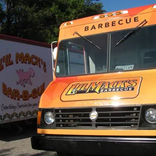 a bbq truck and a bbq trailer