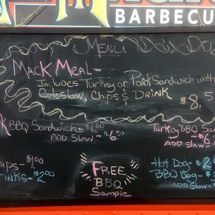 Lil Mack's Barbecue (menu)
